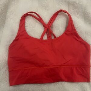 lululemon athletica Red Sports Bra with Criss-Cross Straps and Scoop Neckline